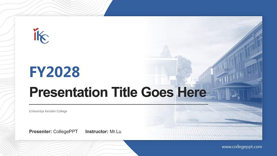 Ichinomiya Kenshin College Academic Presentation/Research Findings Report PPT Template16:9 ratio PPT effect preview image