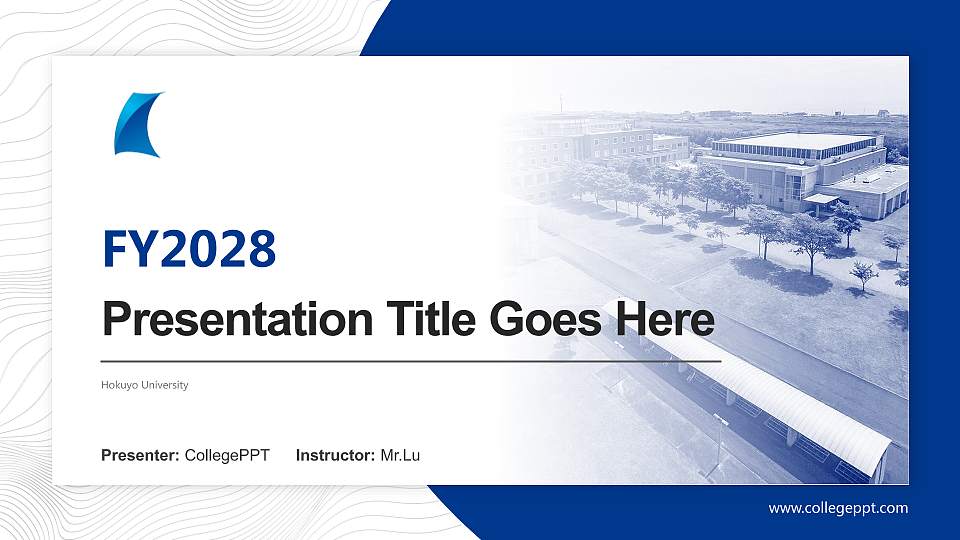 Hokuyo University Academic Presentation/Research Findings Report PPT Template16:9 ratio PPT effect preview image