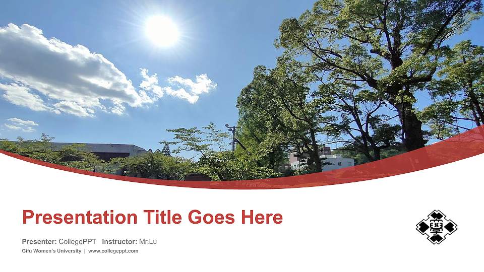 Gifu Women’s University Course/Courseware Creation PPT Template16:9 ratio PPT effect preview image