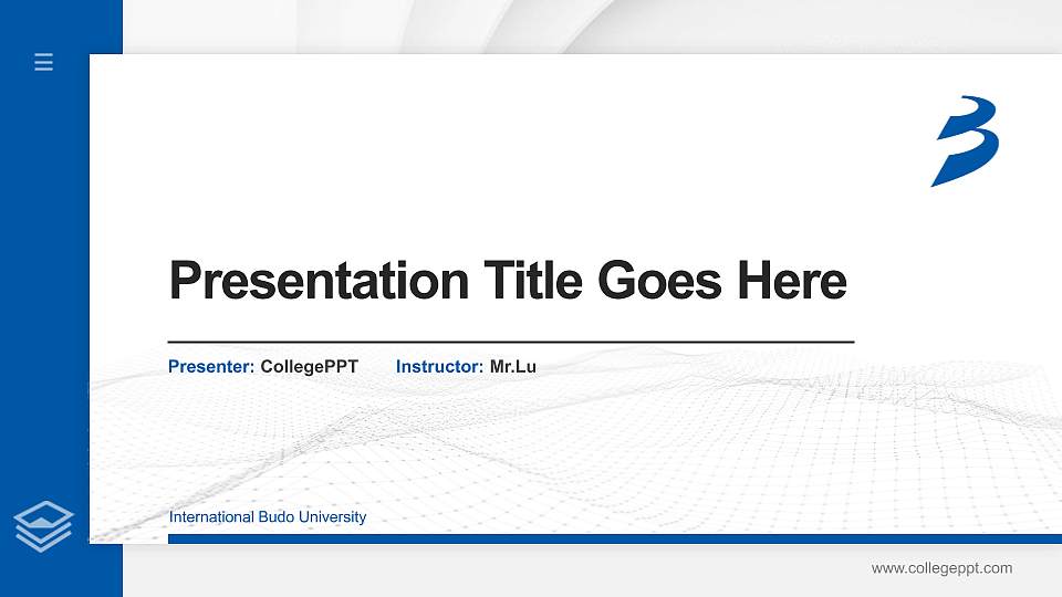 International Budo University Thesis Proposal/Graduation Defense PPT Template16:9 ratio PPT effect preview image