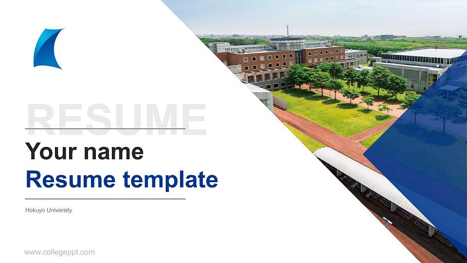 Hokuyo University Resume PPT Template16:9 ratio PPT effect preview image