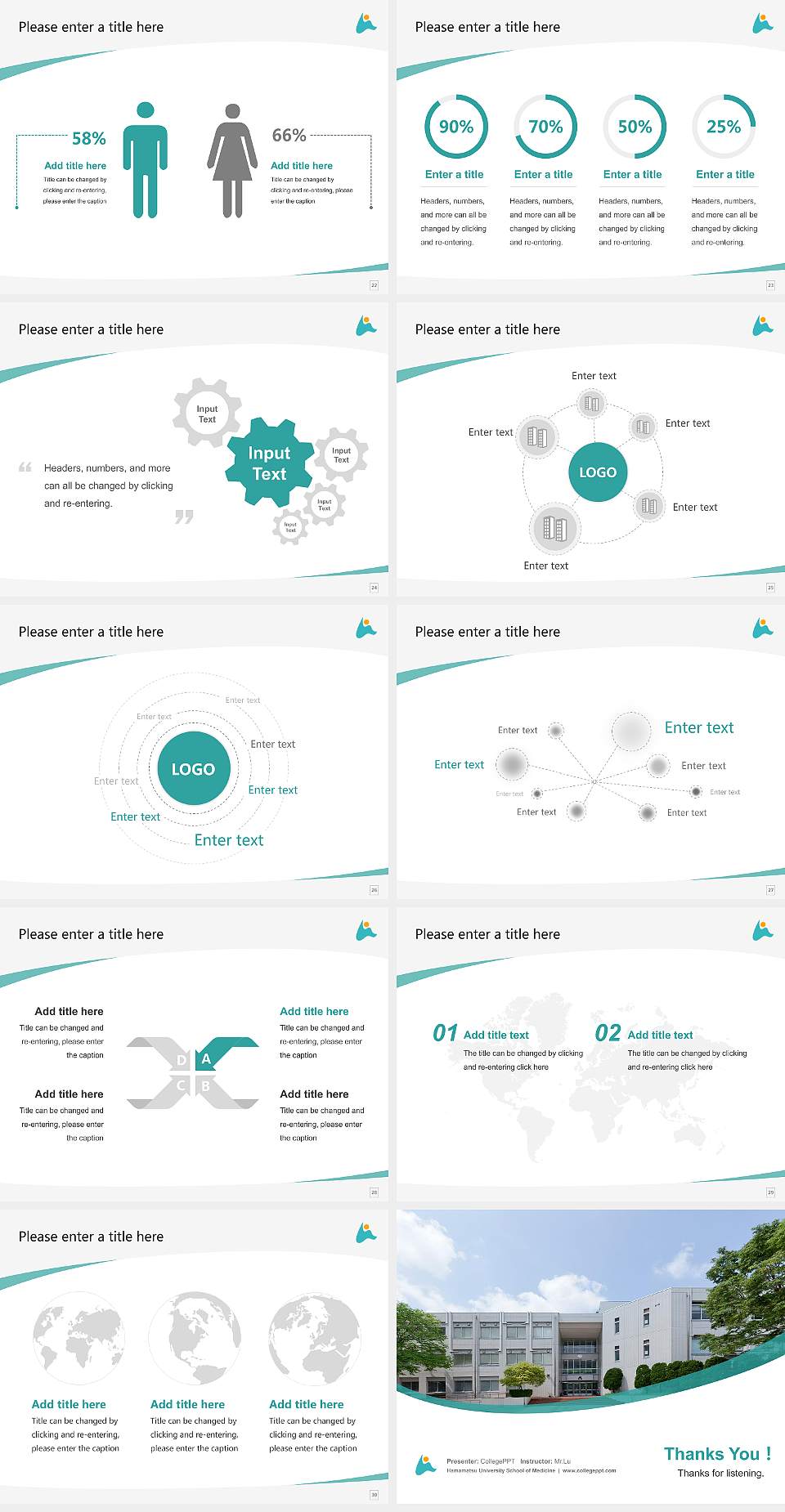 Hamamatsu University School of Medicine Course/Courseware Creation PPT Template4:3 ratio PPT effect preview image4