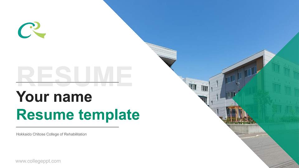Hokkaido Chitose College of Rehabilitation Resume PPT Template16:9 ratio PPT effect preview image
