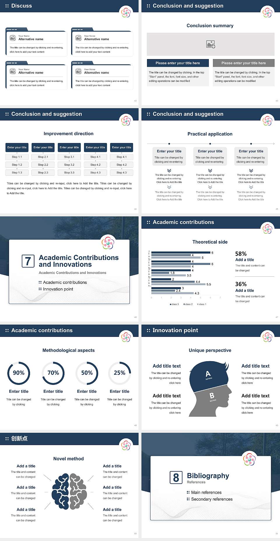 Hirosaki University Graduation Thesis Defense PPT Template4:3 ratio PPT effect preview image6