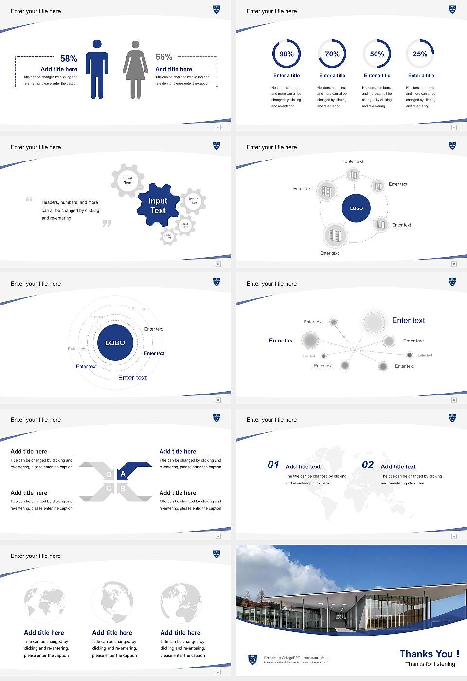 International Pacific University Course/Courseware Creation PPT Template16:9 ratio PPT effect preview image4
