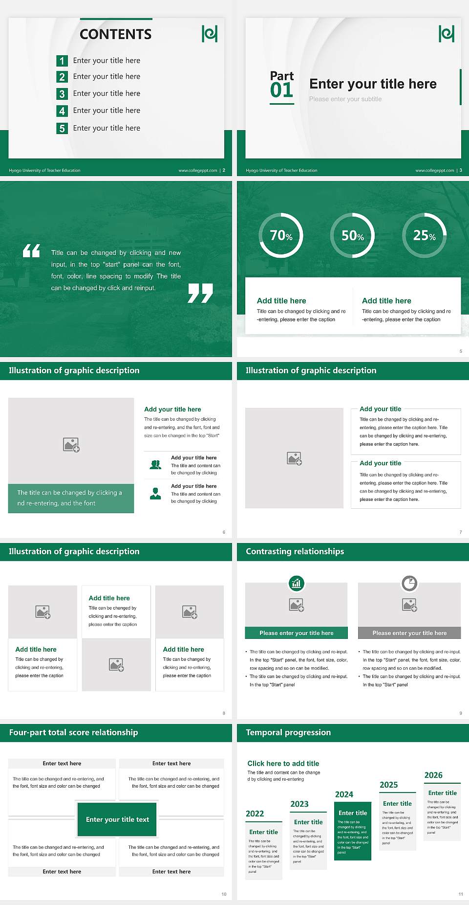 Hyogo University of Teacher Education Thesis Proposal/Graduation Defense PPT Template4:3 ratio PPT effect preview image2