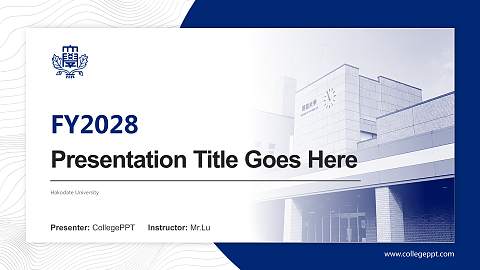 Hakodate University Academic Presentation/Research Findings Report PPT Template