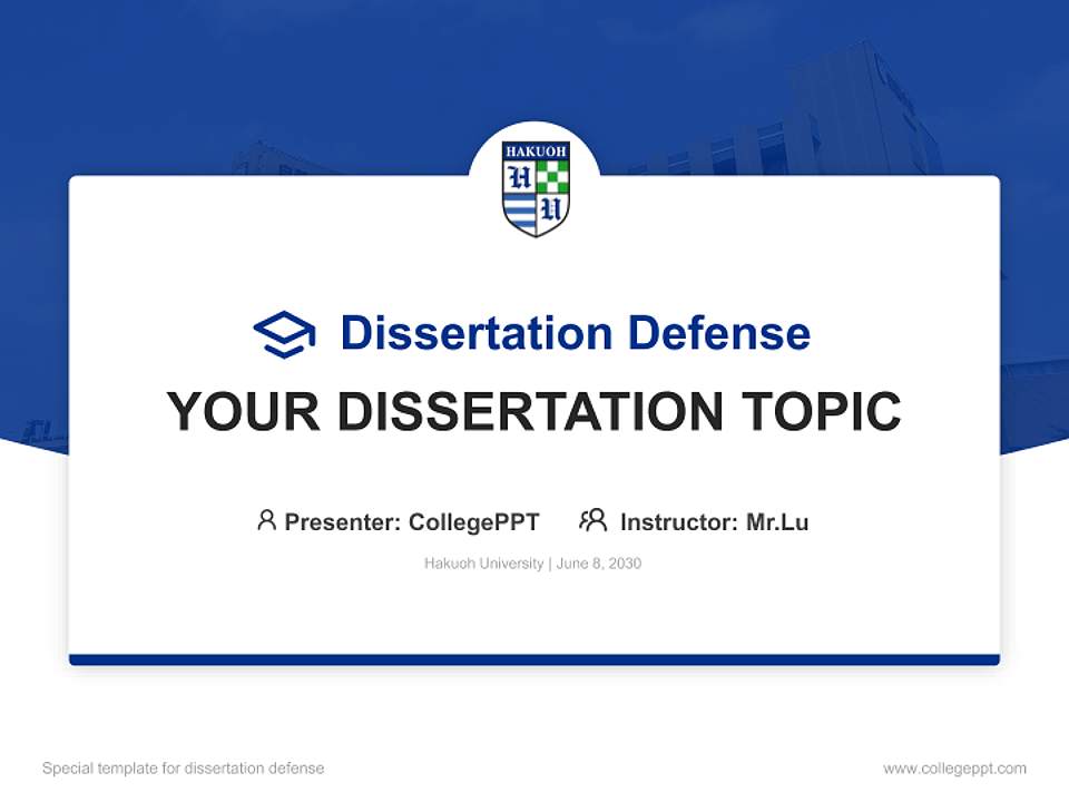 Hakuoh University Graduation Thesis Defense PPT Template4:3 ratio PPT effect preview image7