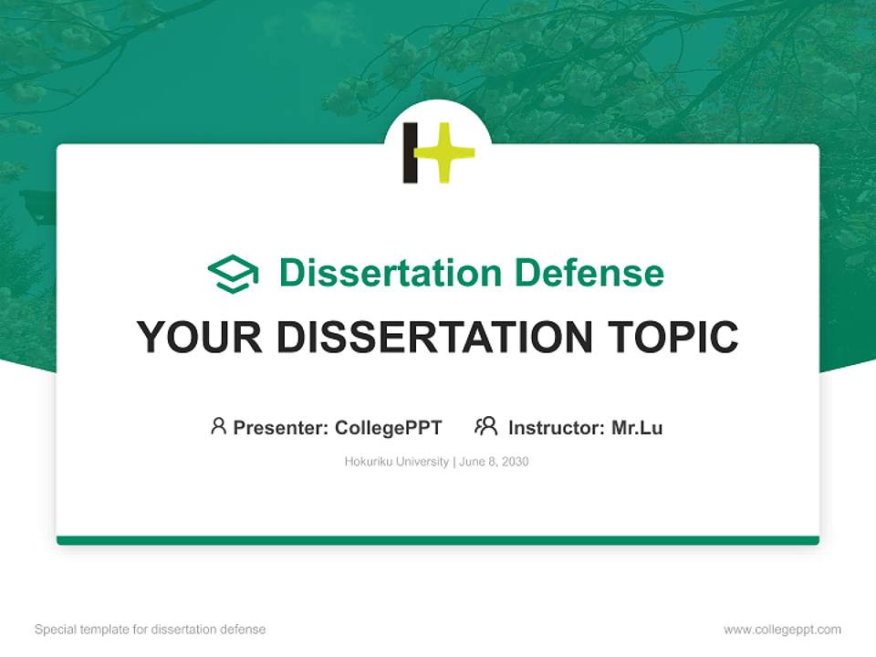 Hokuriku University Graduation Thesis Defense PPT Template4:3 ratio PPT effect preview image7