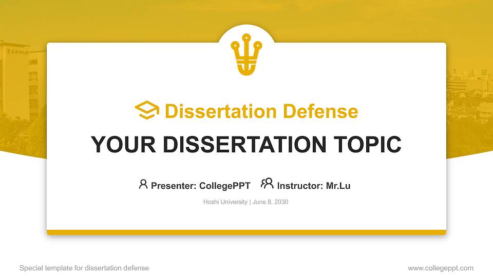 Hoshi University Graduation Thesis Defense PPT Template16:9 ratio PPT effect preview image
