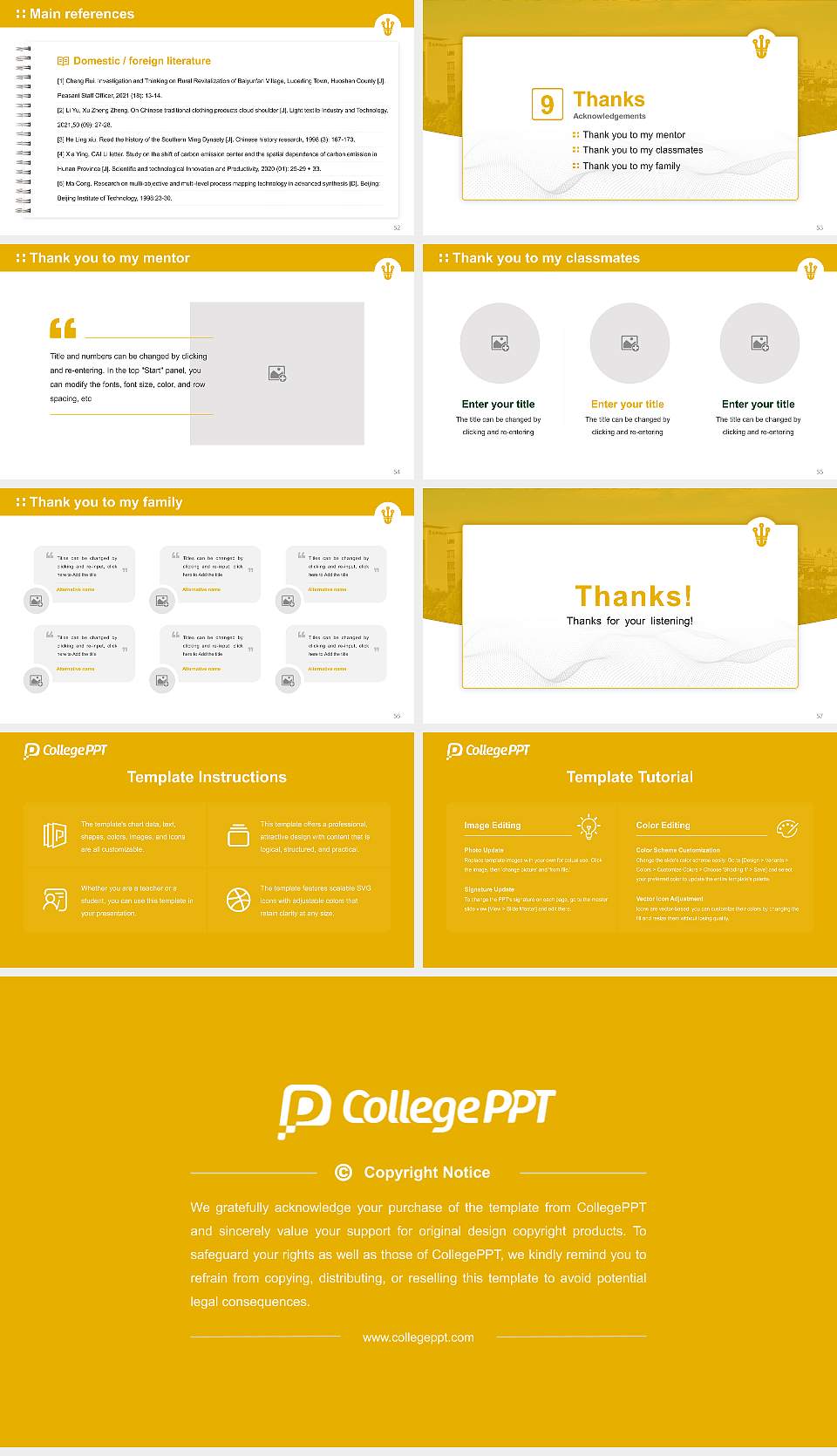 Hoshi University Graduation Thesis Defense PPT Template16:9 ratio PPT effect preview image7