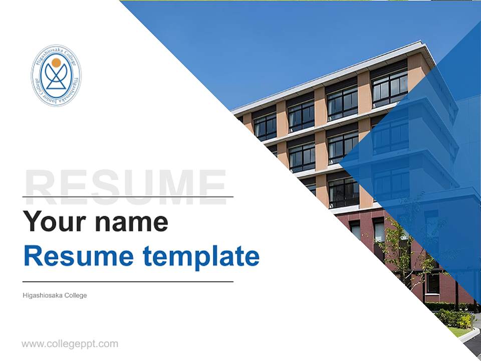 Higashiosaka College Resume PPT Template4:3 ratio PPT effect preview image5