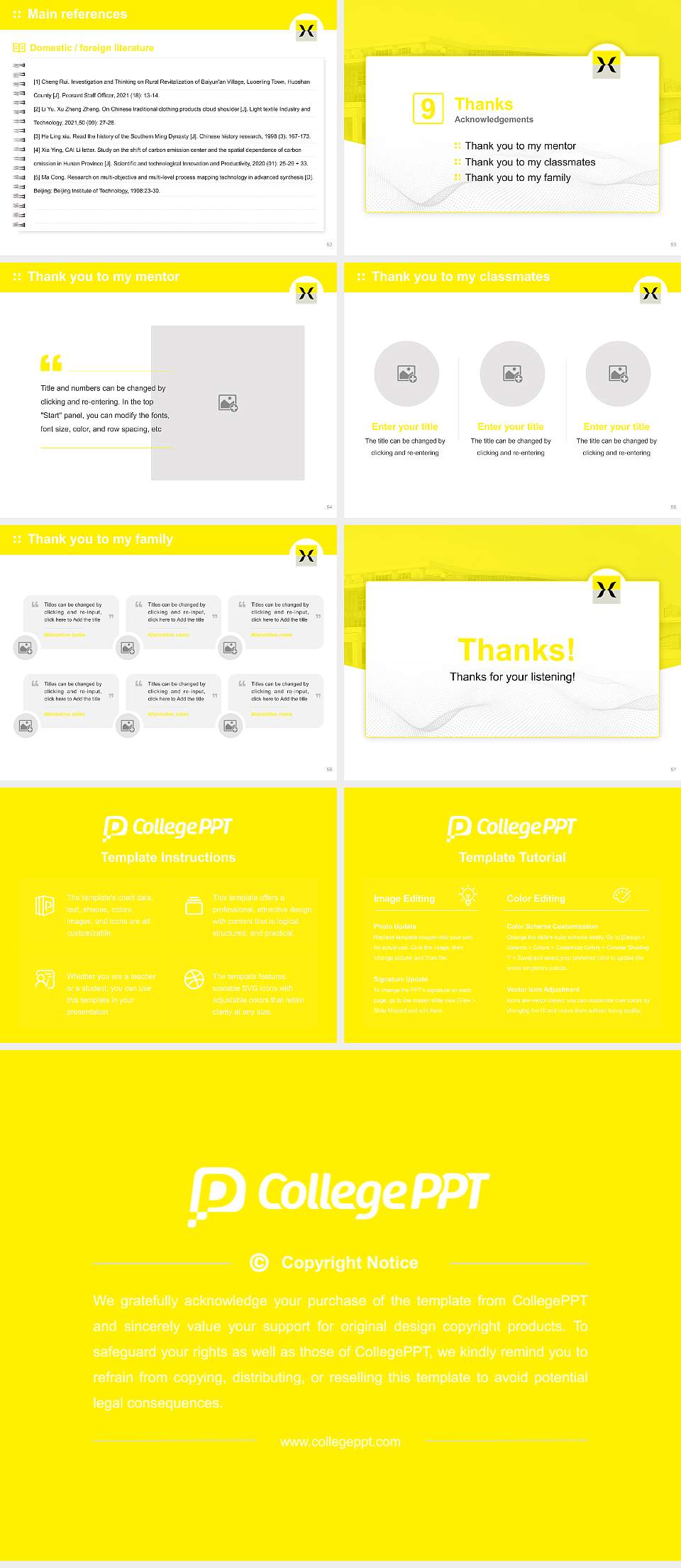 Hijiyama University Graduation Thesis Defense PPT Template4:3 ratio PPT effect preview image7