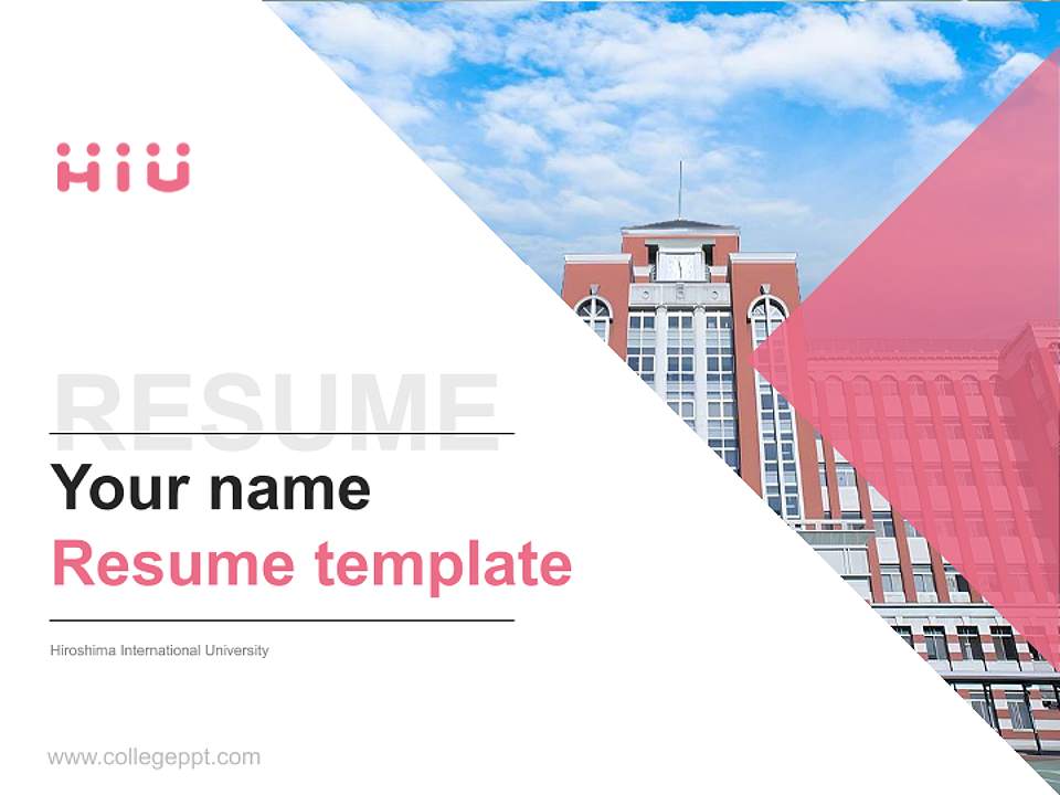 Hiroshima International University Resume PPT Template4:3 ratio PPT effect preview image5