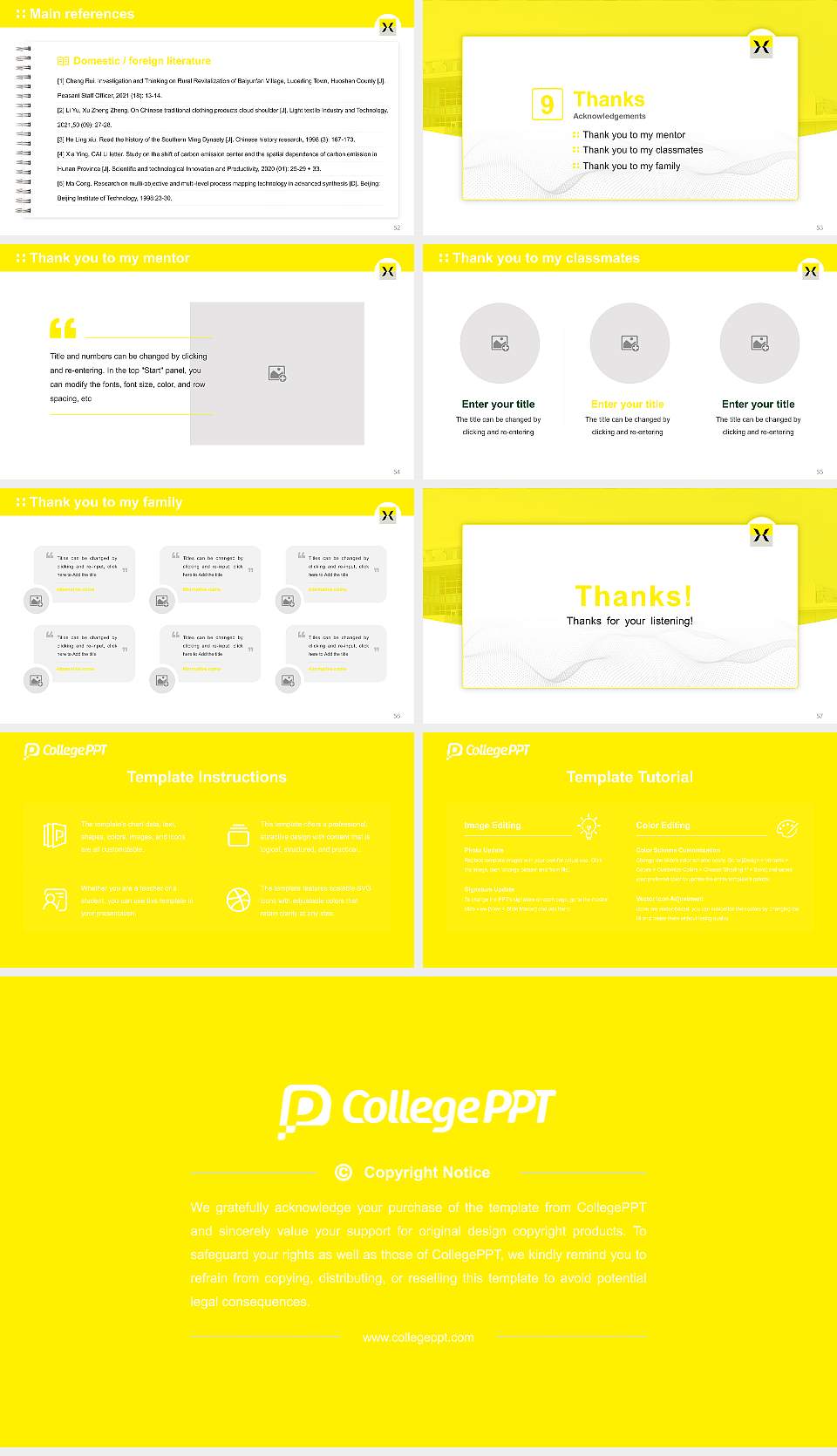 Hijiyama University Graduation Thesis Defense PPT Template16:9 ratio PPT effect preview image7