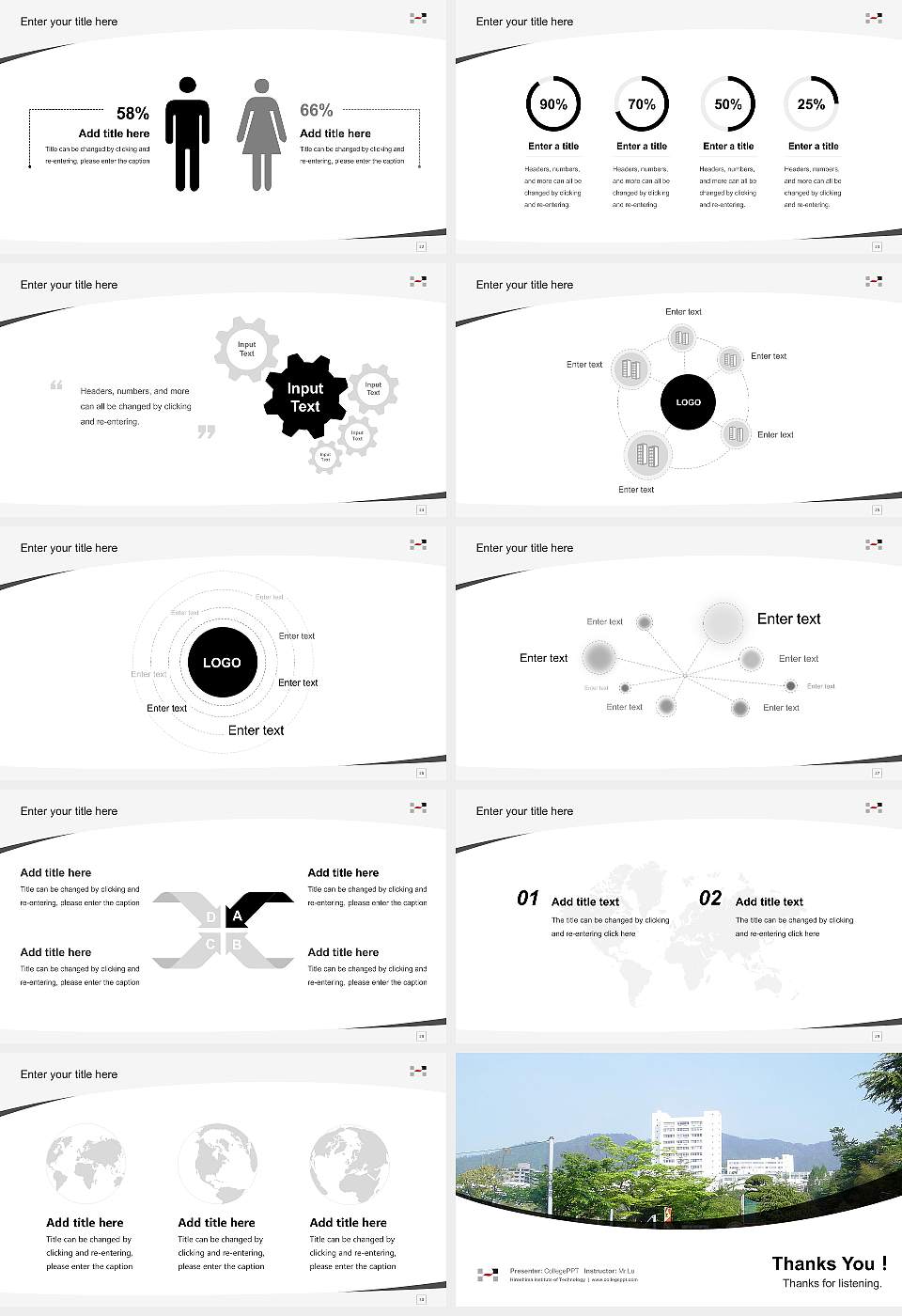 Hiroshima Institute of Technology Course/Courseware Creation PPT Template16:9 ratio PPT effect preview image4