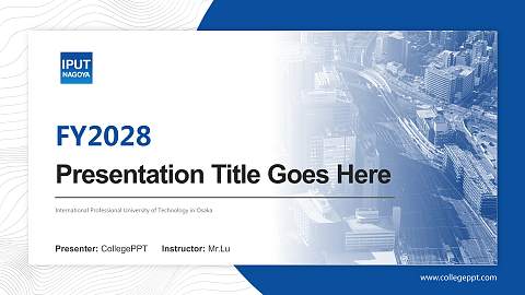 International Professional University of Technology in Osaka Academic Presentation/Research Findings Report PPT Template