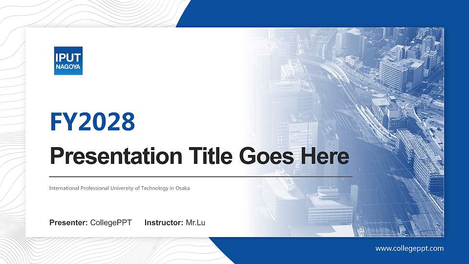 International Professional University of Technology in Osaka Academic Presentation/Research Findings Report PPT Template16:9 ratio PPT effect preview image