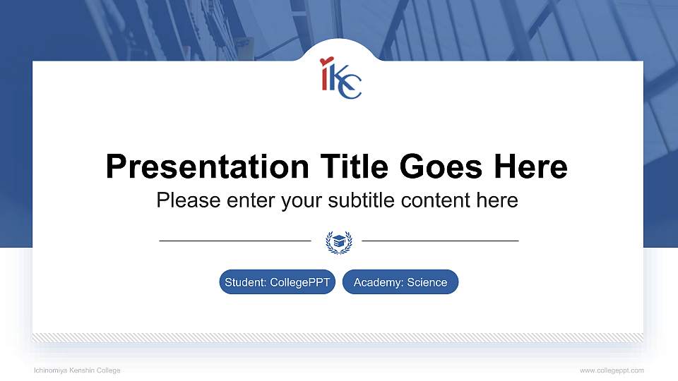 Ichinomiya Kenshin College National Scholarship Defense PPT Template16:9 ratio PPT effect preview image