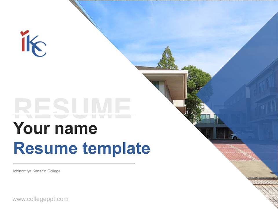 Ichinomiya Kenshin College Resume PPT Template4:3 ratio PPT effect preview image5