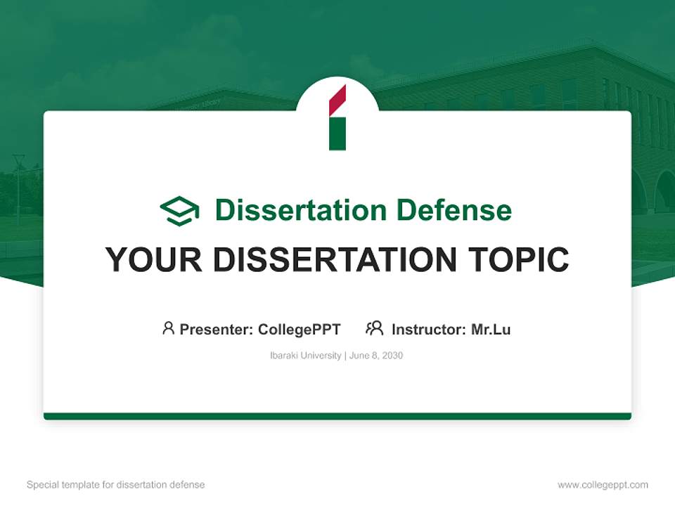Ibaraki University Graduation Thesis Defense PPT Template4:3 ratio PPT effect preview image7