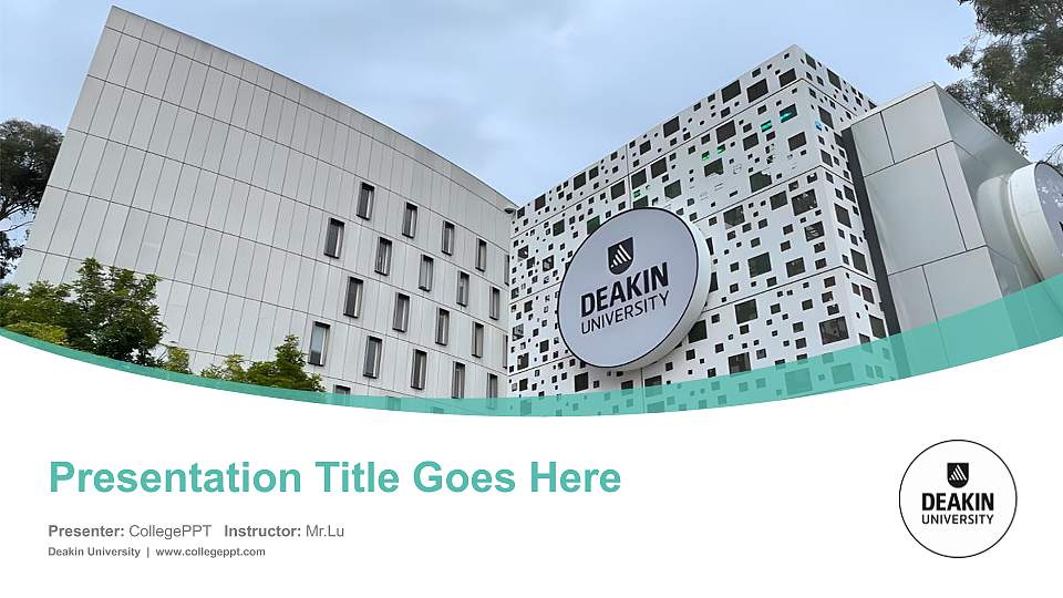 Deakin University Course/Courseware Creation PPT Template16:9 ratio PPT effect preview image