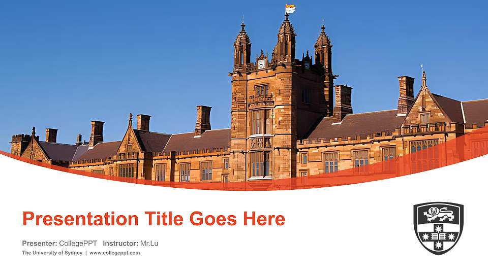 The University of Sydney Course/Courseware Creation PPT Template16:9 ratio PPT effect preview image