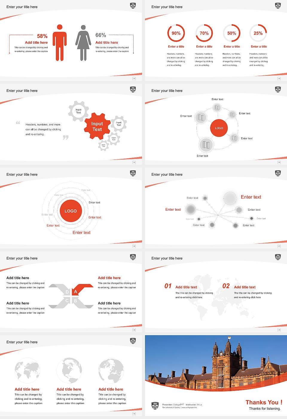 The University of Sydney Course/Courseware Creation PPT Template16:9 ratio PPT effect preview image4