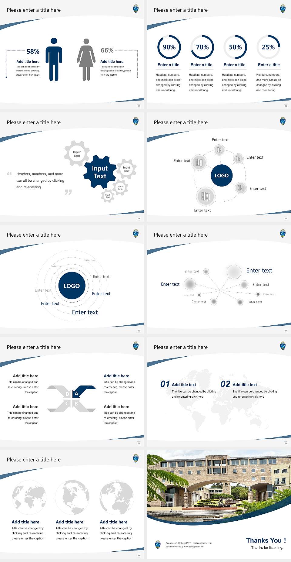 Bond University Course/Courseware Creation PPT Template4:3 ratio PPT effect preview image4