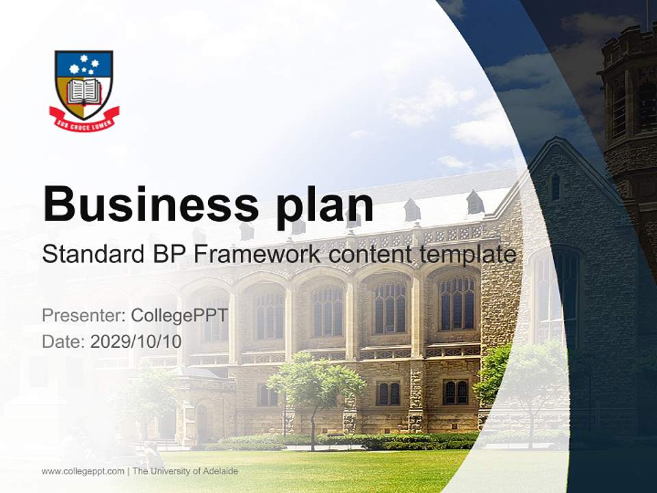 The University of Adelaide Competition/Entrepreneurship Contest PPT Template4:3 ratio PPT effect preview image9