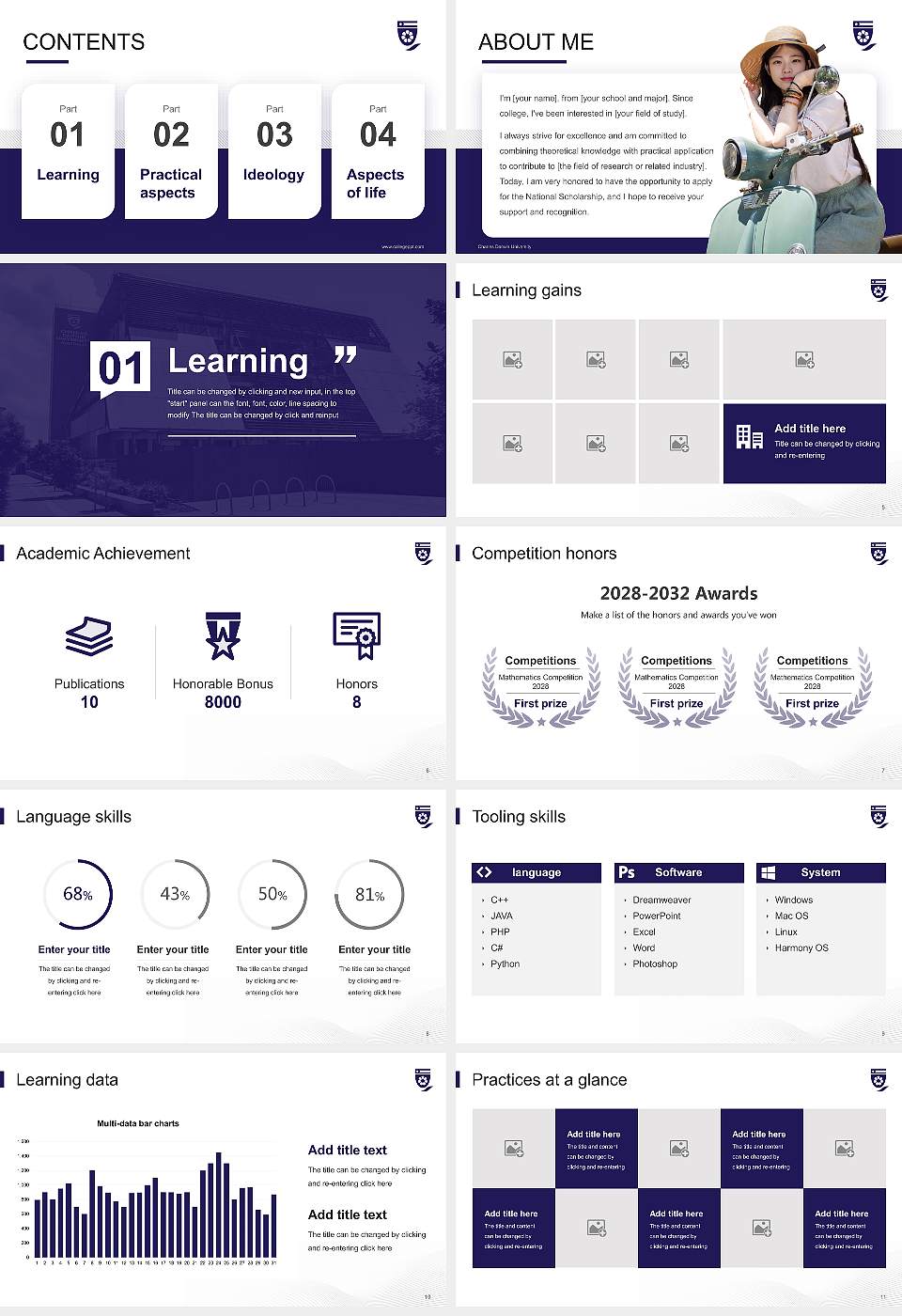 Charles Darwin University National Scholarship Defense PPT Template16:9 ratio PPT effect preview image2
