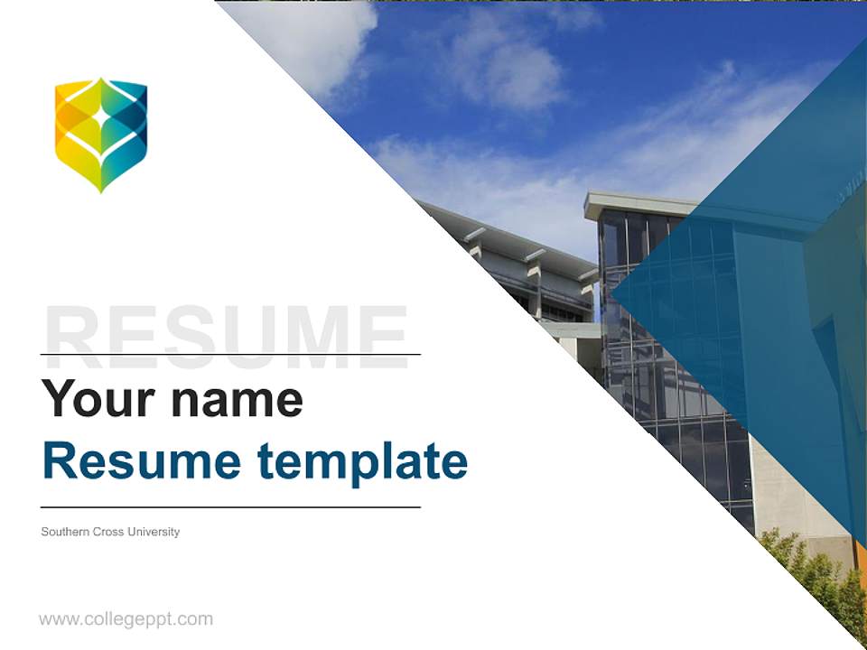 Southern Cross University Resume PPT Template4:3 ratio PPT effect preview image5