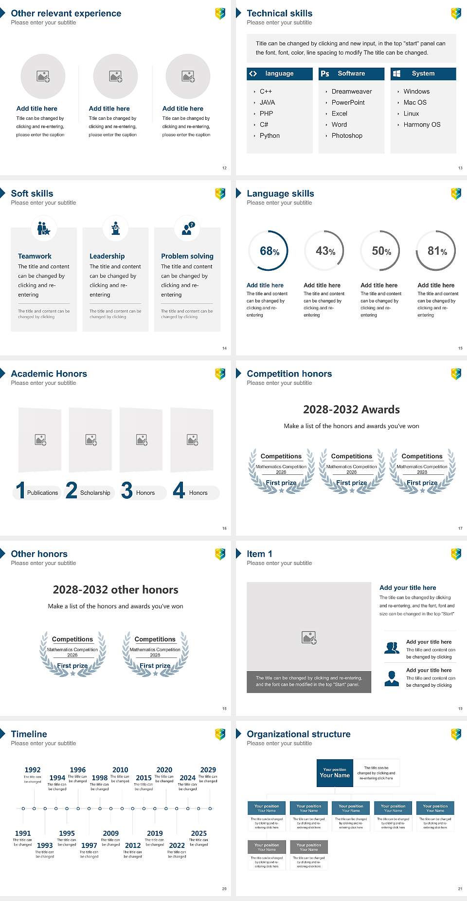 Southern Cross University Resume PPT Template4:3 ratio PPT effect preview image3