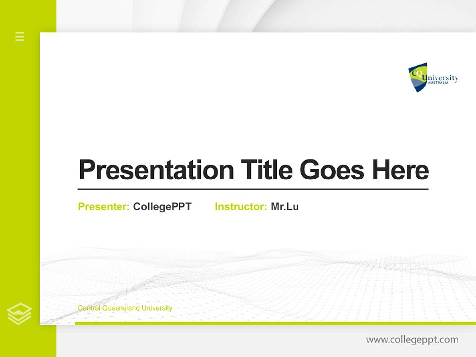 Central Queensland University Thesis Proposal/Graduation Defense PPT Template4:3 ratio PPT effect preview image5