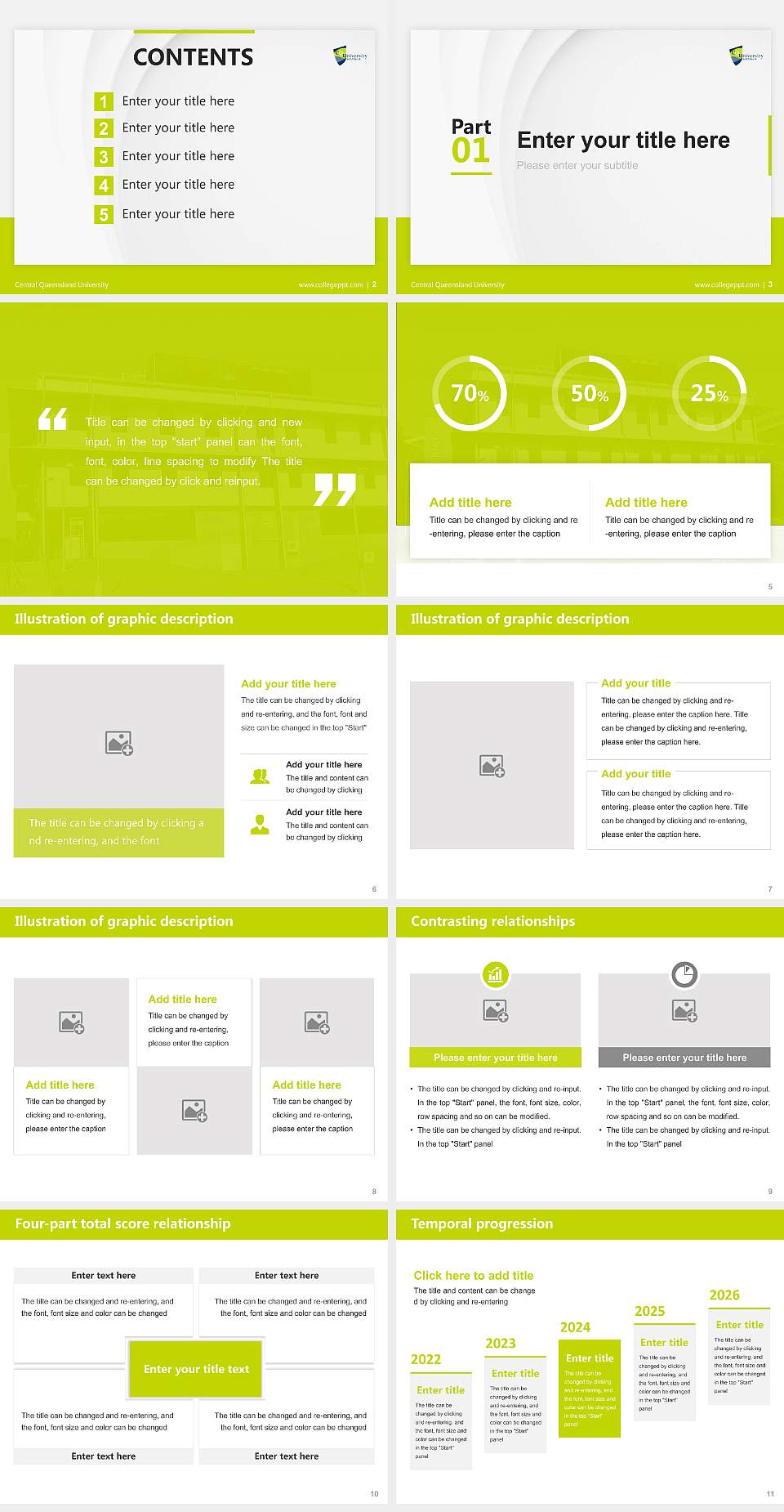 Central Queensland University Thesis Proposal/Graduation Defense PPT Template4:3 ratio PPT effect preview image2