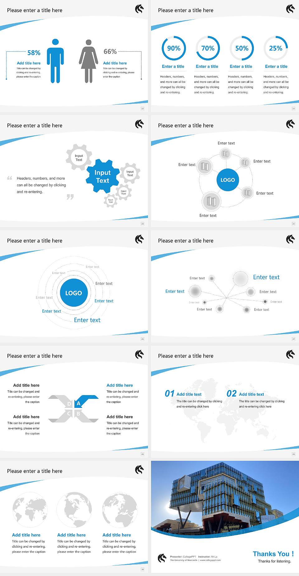 The University of Newcastle Course/Courseware Creation PPT Template4:3 ratio PPT effect preview image4