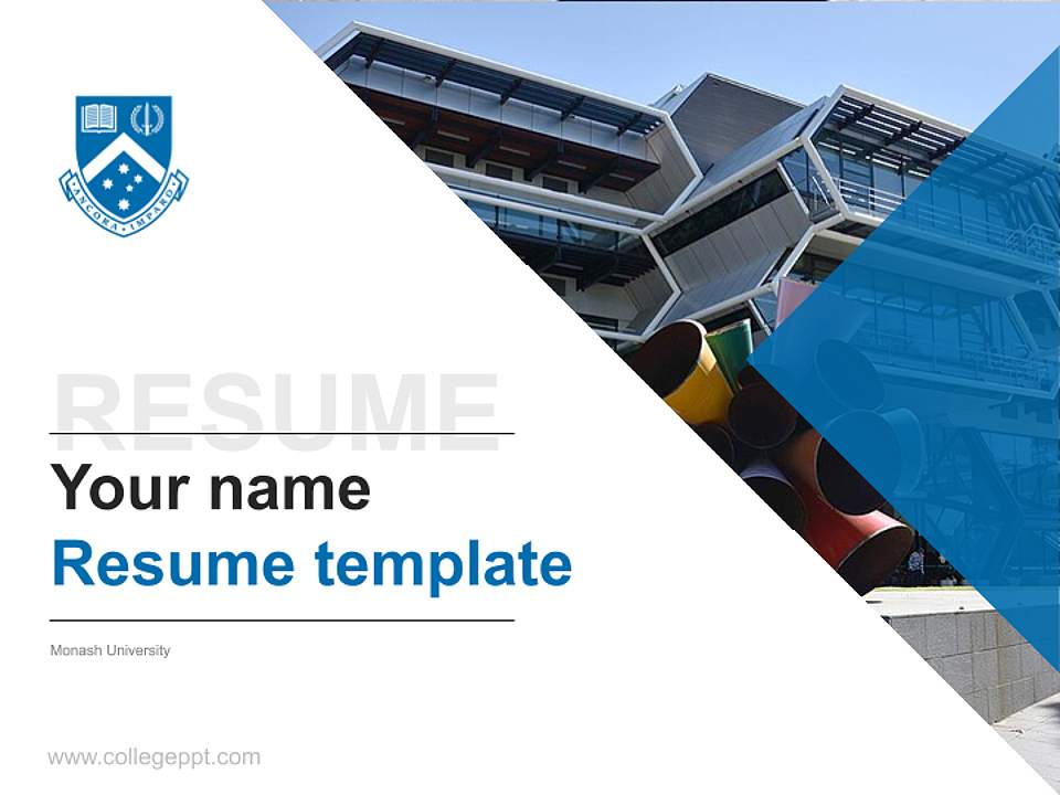 Monash University Resume PPT Template4:3 ratio PPT effect preview image5