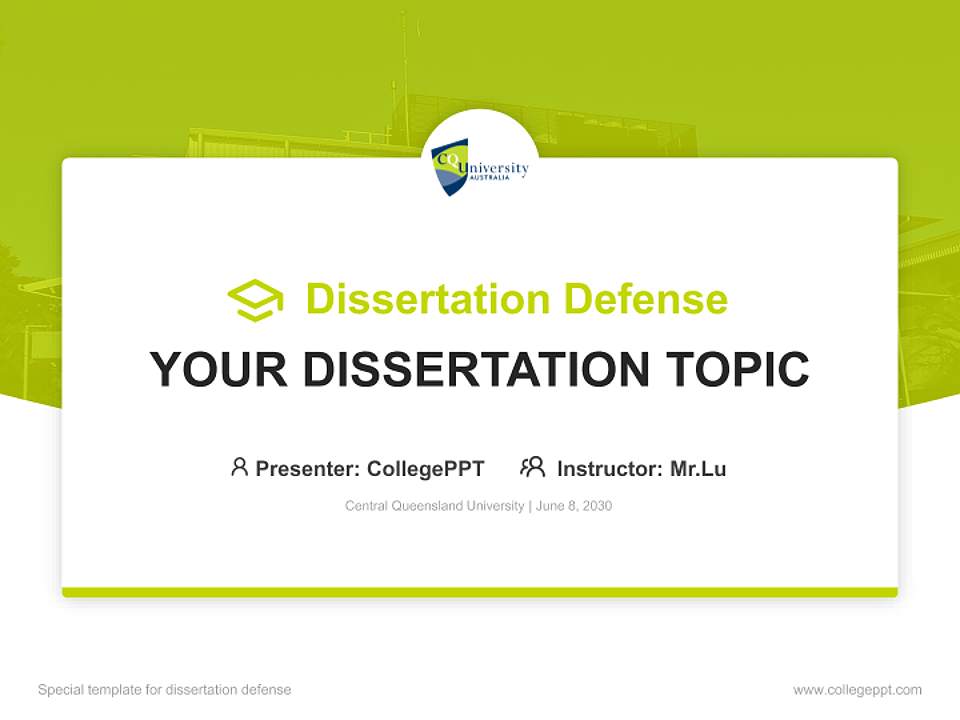Central Queensland University Graduation Thesis Defense PPT Template4:3 ratio PPT effect preview image7