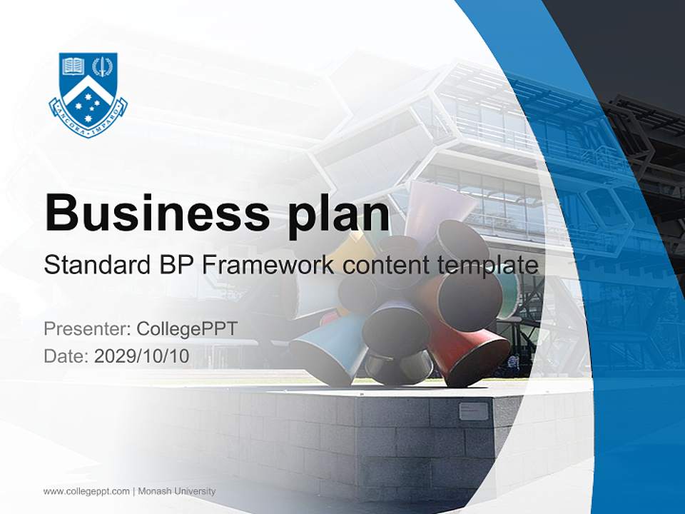 Monash University Competition/Entrepreneurship Contest PPT Template4:3 ratio PPT effect preview image9