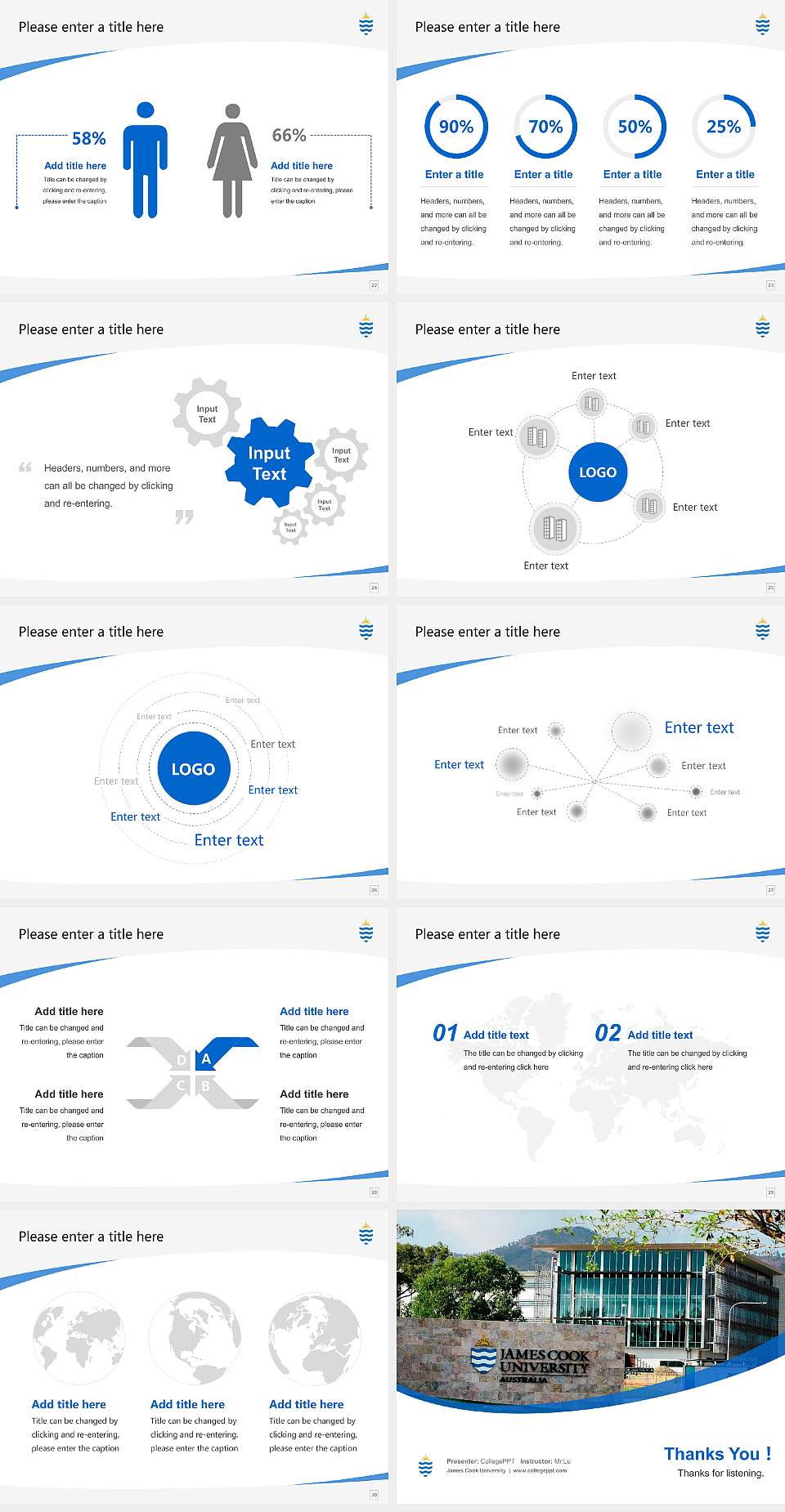 James Cook University Course/Courseware Creation PPT Template4:3 ratio PPT effect preview image4
