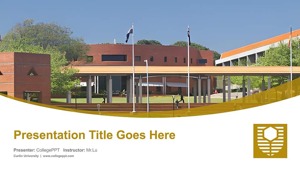 Curtin University Course/Courseware Creation PPT Template16:9 ratio PPT effect preview image
