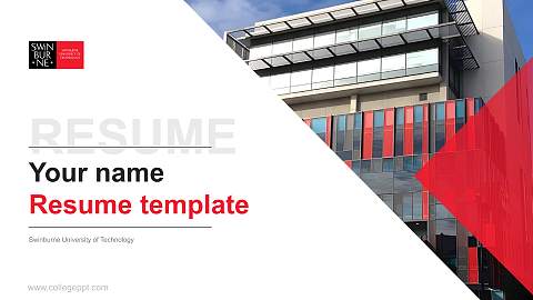 Swinburne University of Technology Resume PPT Template