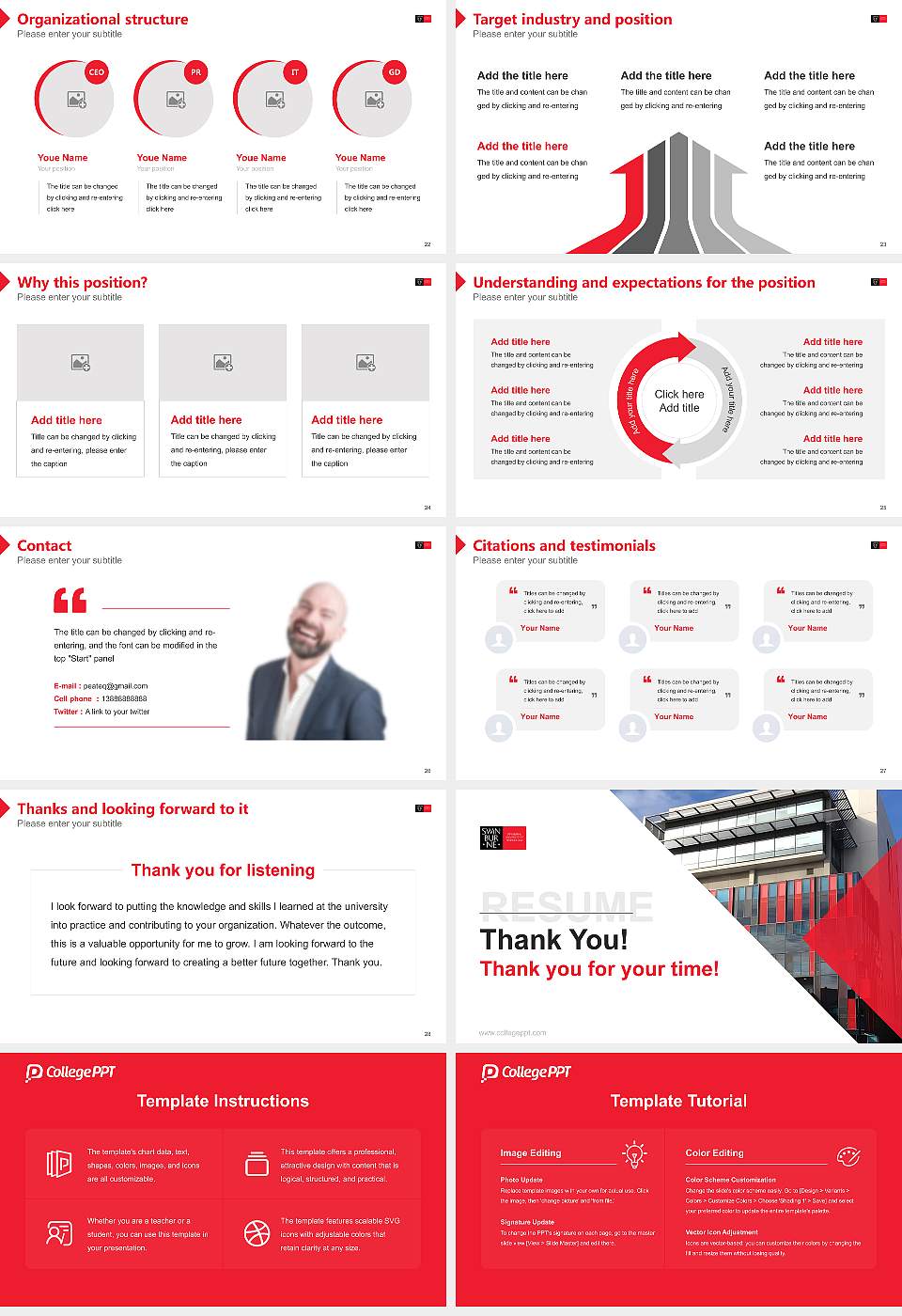 Swinburne University of Technology Resume PPT Template16:9 ratio PPT effect preview image4