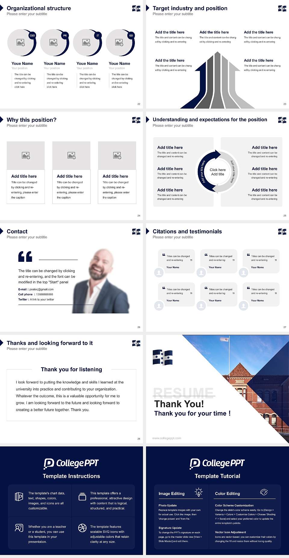 Federation University Australia Resume PPT Template4:3 ratio PPT effect preview image4