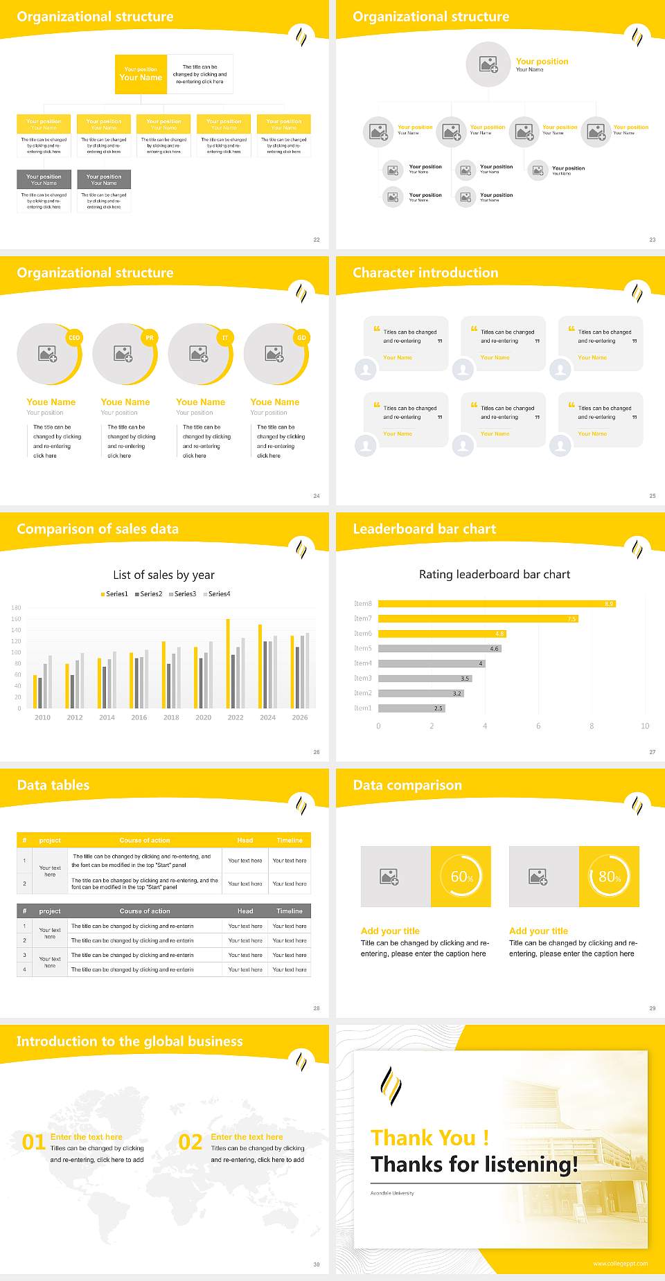 Avondale University Academic Presentation/Research Findings Report PPT Template4:3 ratio PPT effect preview image4