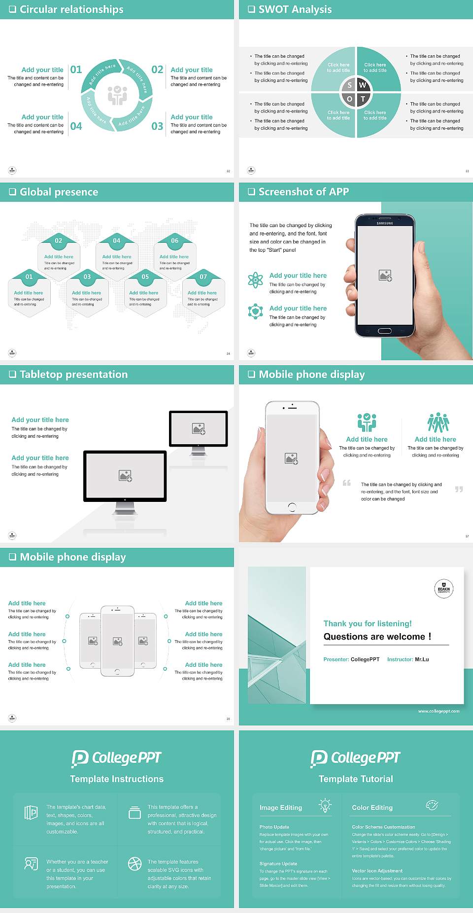 Deakin University General Purpose PPT Template4:3 ratio PPT effect preview image5