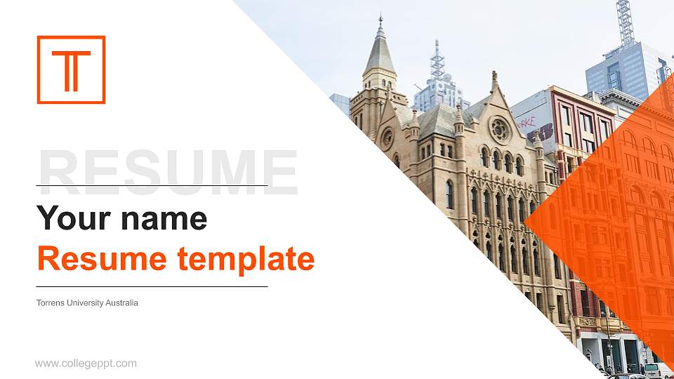 Torrens University Australia Resume PPT Template16:9 ratio PPT effect preview image