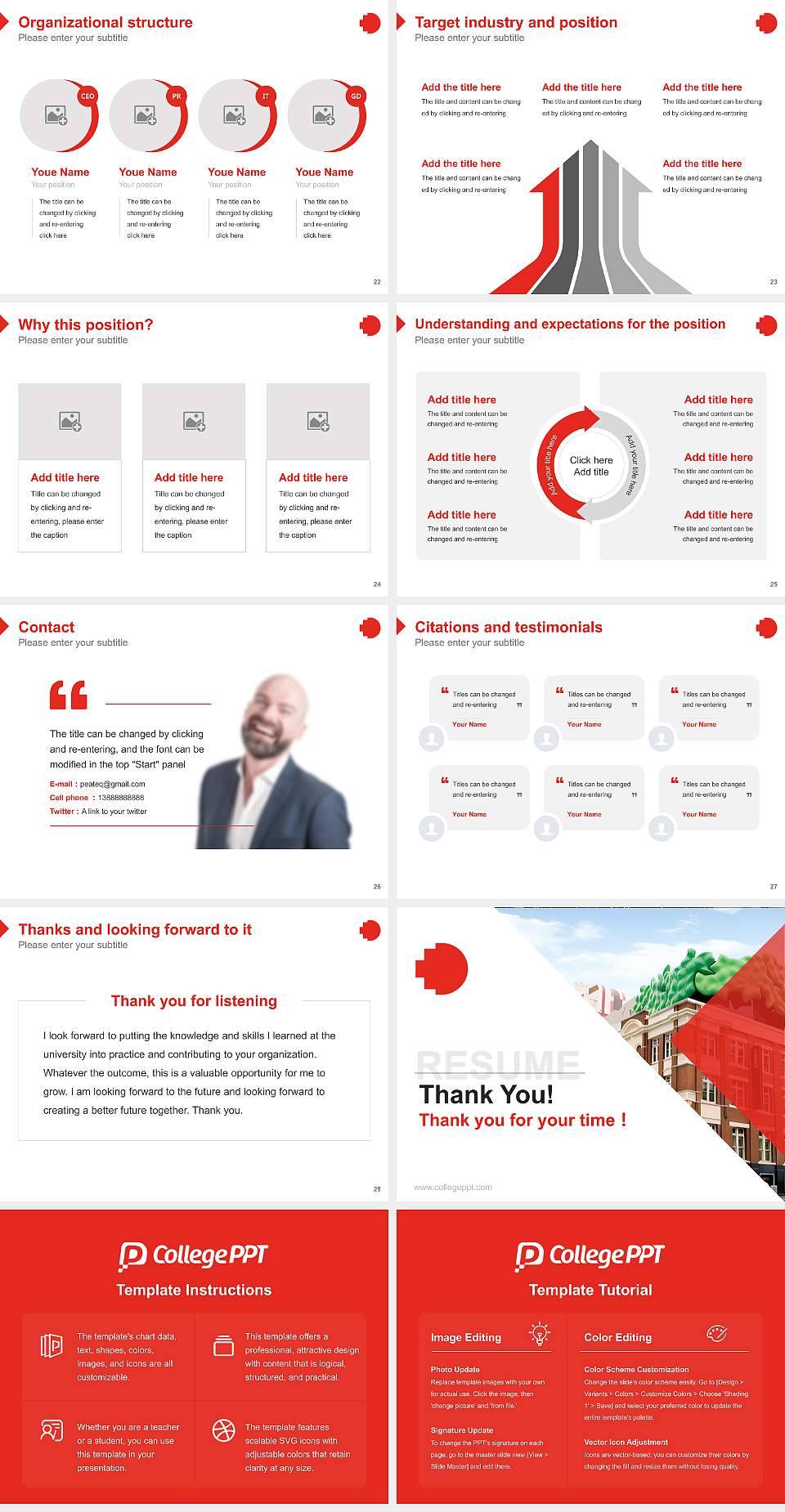 RMIT University Resume PPT Template4:3 ratio PPT effect preview image4