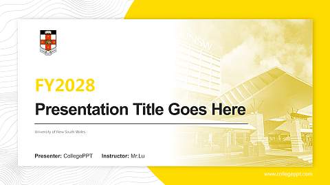 University of New South Wales Academic Presentation/Research Findings Report PPT Template