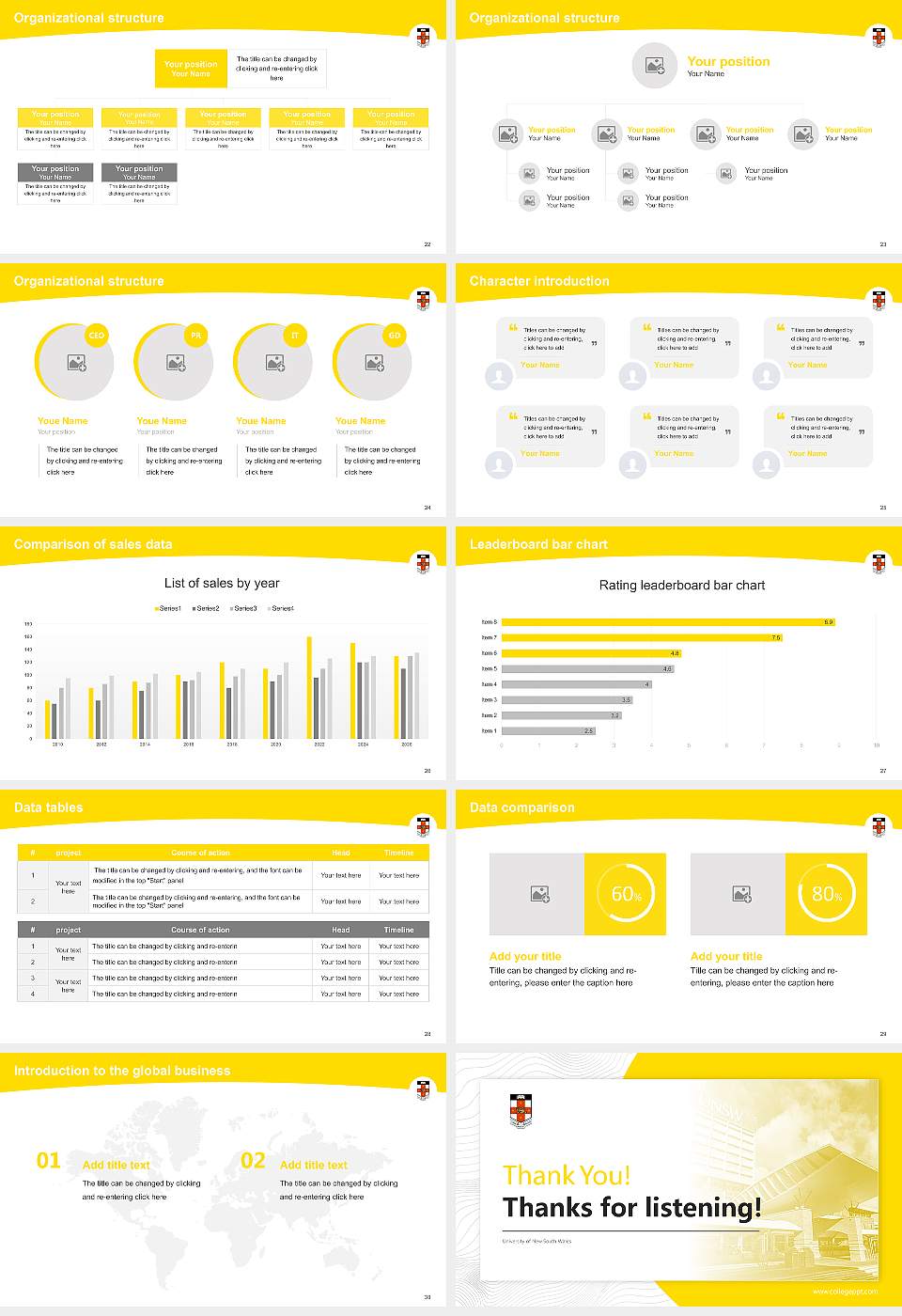University of New South Wales Academic Presentation/Research Findings Report PPT Template16:9 ratio PPT effect preview image4
